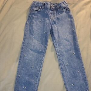 Cat & Jack Blue Straight Leg Jeans with Playful Embroidery.